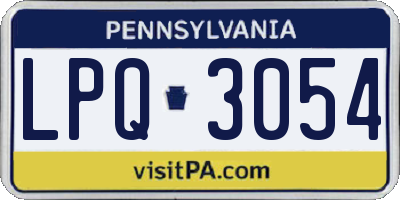 PA license plate LPQ3054