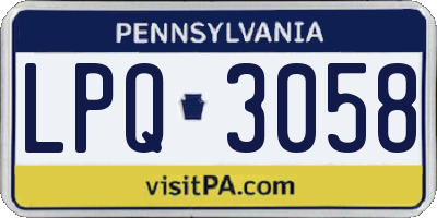 PA license plate LPQ3058