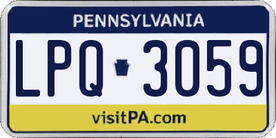 PA license plate LPQ3059