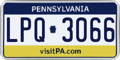 PA license plate LPQ3066