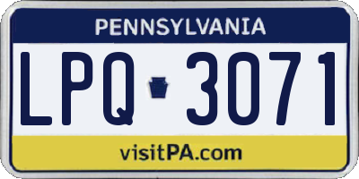 PA license plate LPQ3071