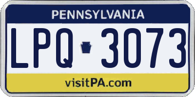 PA license plate LPQ3073