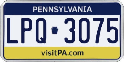 PA license plate LPQ3075