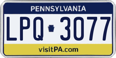 PA license plate LPQ3077