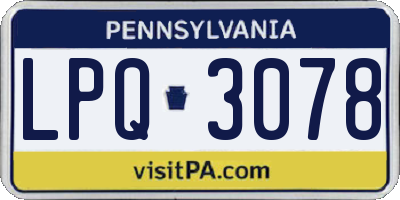 PA license plate LPQ3078