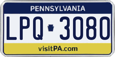 PA license plate LPQ3080