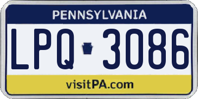 PA license plate LPQ3086