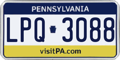 PA license plate LPQ3088