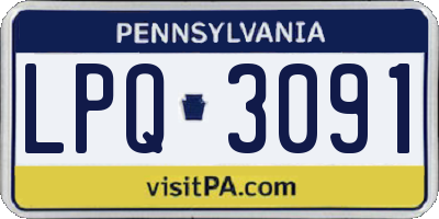 PA license plate LPQ3091