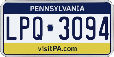 PA license plate LPQ3094