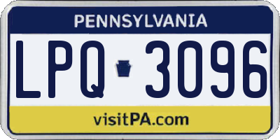 PA license plate LPQ3096