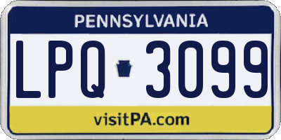 PA license plate LPQ3099