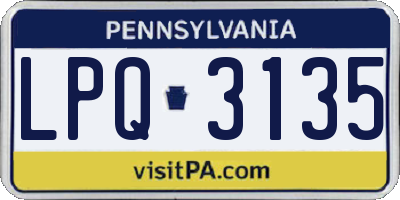 PA license plate LPQ3135