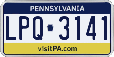 PA license plate LPQ3141