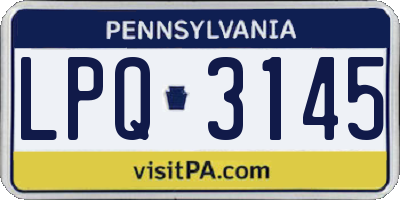 PA license plate LPQ3145