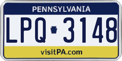 PA license plate LPQ3148