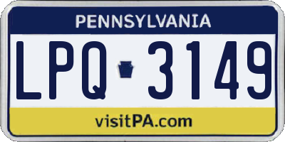 PA license plate LPQ3149