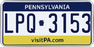 PA license plate LPQ3153