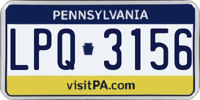 PA license plate LPQ3156