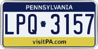 PA license plate LPQ3157
