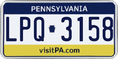 PA license plate LPQ3158