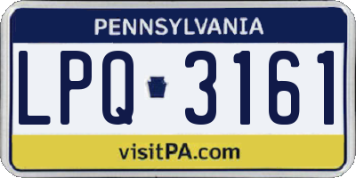 PA license plate LPQ3161
