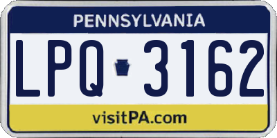 PA license plate LPQ3162