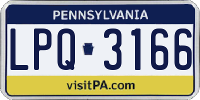 PA license plate LPQ3166