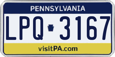 PA license plate LPQ3167