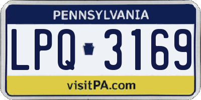 PA license plate LPQ3169