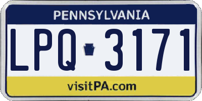 PA license plate LPQ3171