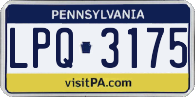 PA license plate LPQ3175
