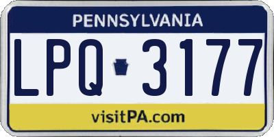 PA license plate LPQ3177