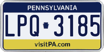 PA license plate LPQ3185