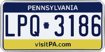 PA license plate LPQ3186