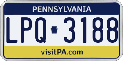 PA license plate LPQ3188