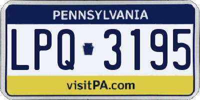PA license plate LPQ3195