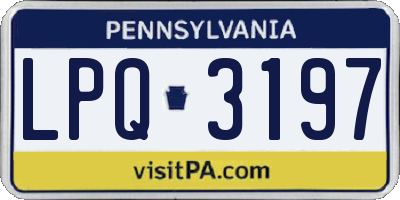 PA license plate LPQ3197