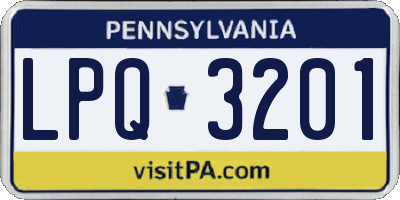 PA license plate LPQ3201