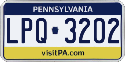 PA license plate LPQ3202