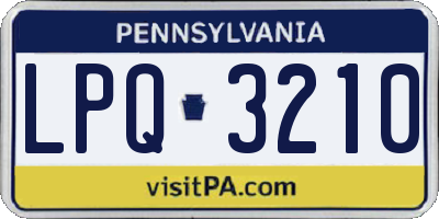 PA license plate LPQ3210