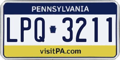 PA license plate LPQ3211