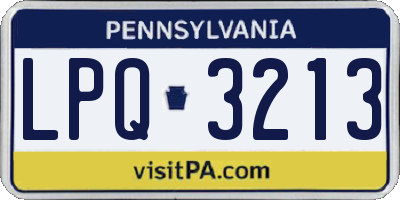 PA license plate LPQ3213