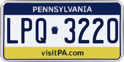 PA license plate LPQ3220
