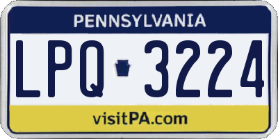 PA license plate LPQ3224