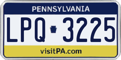 PA license plate LPQ3225