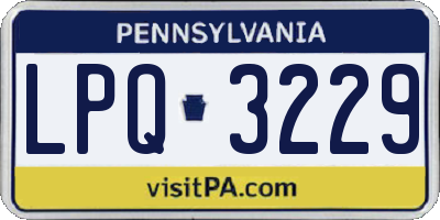 PA license plate LPQ3229