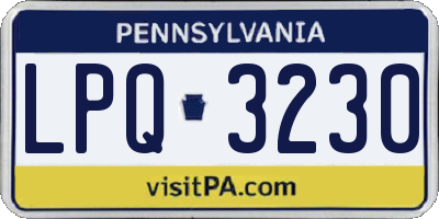 PA license plate LPQ3230