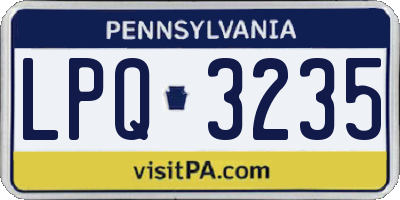 PA license plate LPQ3235