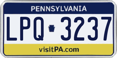 PA license plate LPQ3237